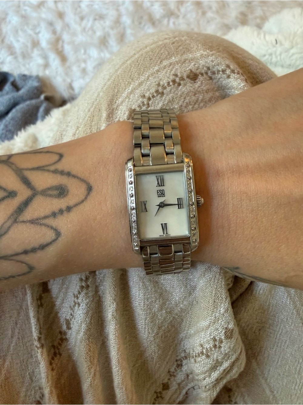 ESQ Swiss Women’s Stainless Steel Watch – Working – Stone Accents